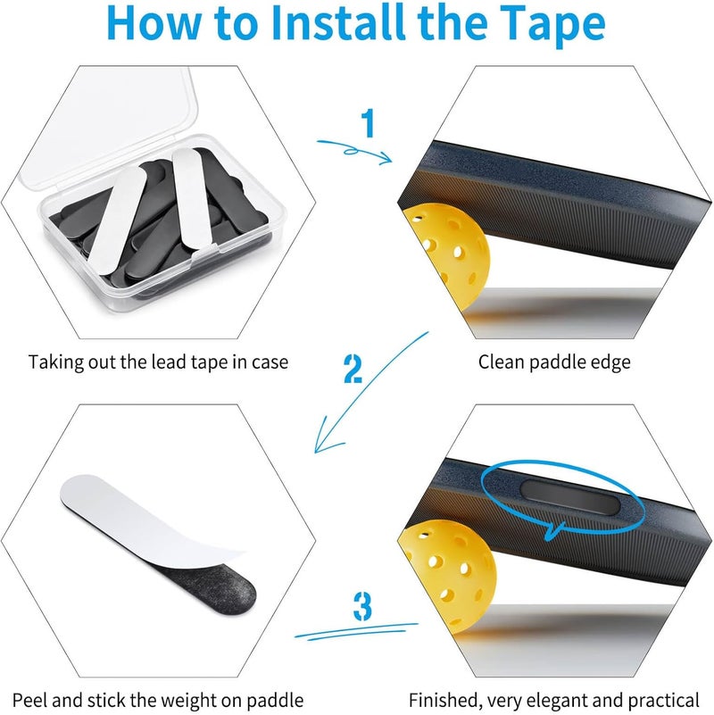 DSCMLIS 30PCS Lead Tapes, 3g High Adhesive Lead Tape for Pickleballs,Tennis, Golf Clubs, Adjust The Paddle Weighted Lead Tape and Add Swing Weight - Image 4